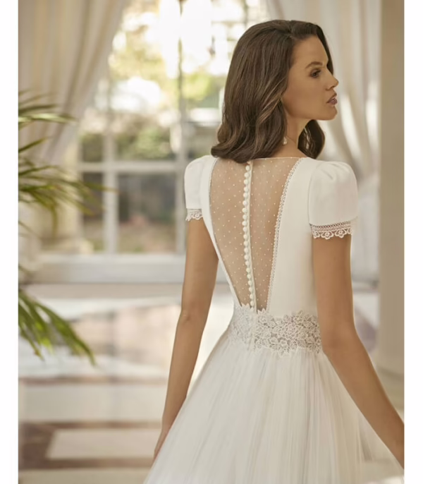 Vestido de Novia de estilo romántico y corte A